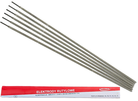 ELEKTRODY RUTYLOWE SPAWALNICZE MMA 2,5x350mm 1kg WELDMAN