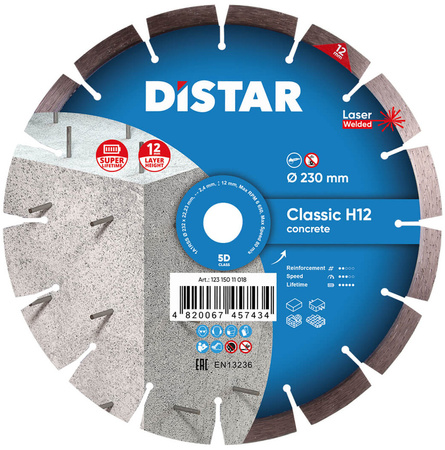 Tarcza diamentowa do betonu 230mm Classic H12 DISTAR