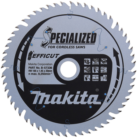 Tarcza tnąca Efficut 165x20mm 56Z B-57336 Makita