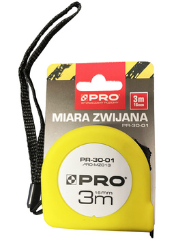 Miara zwijana 3m 16mm metrówka miarka PR-30-01 PRO